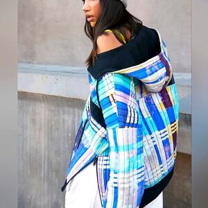 FP Movement Fast Times Hoodie/Beach Plaid Blue